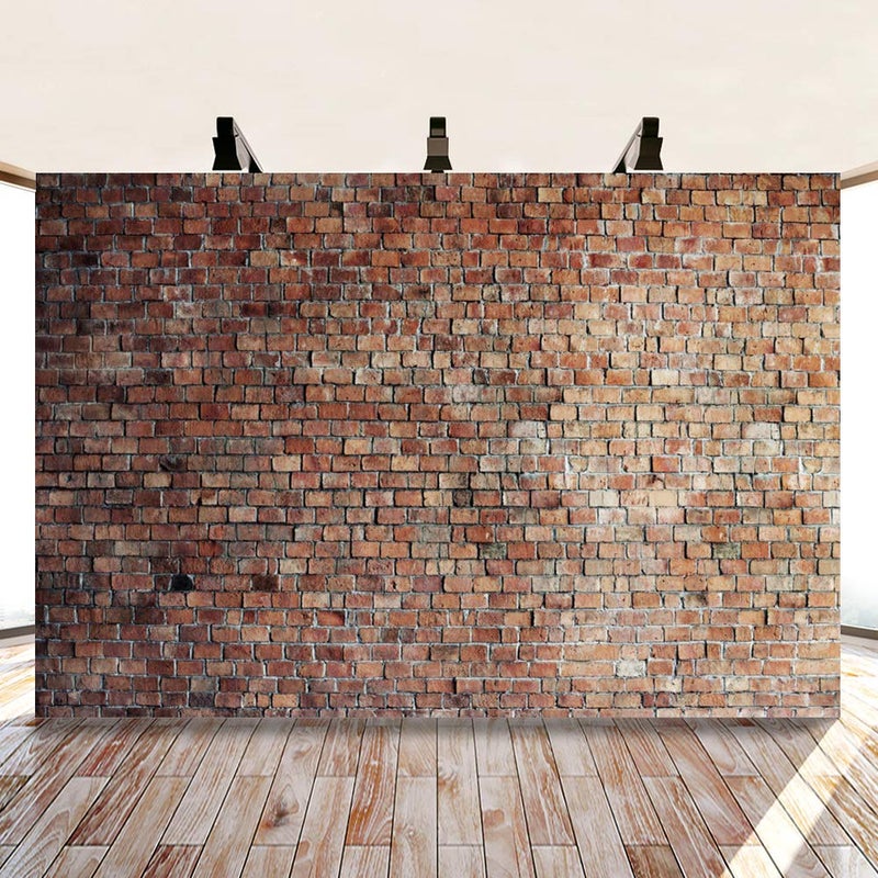 LFEEY 12x8ft Vintage Red Brick Wall Backdrop for Photoshoot Old Brickwall Backgrounds for Photography Newborn Baby Shower Adults Wedding Portrait Photography Backdrop Wallpaper Photo Studio Props - Image 2